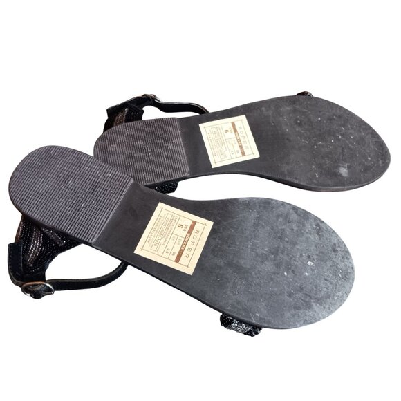 sz 6 Womens Sandals Beaded Leather Ankle Strap By Roper - Picture 7 of 9